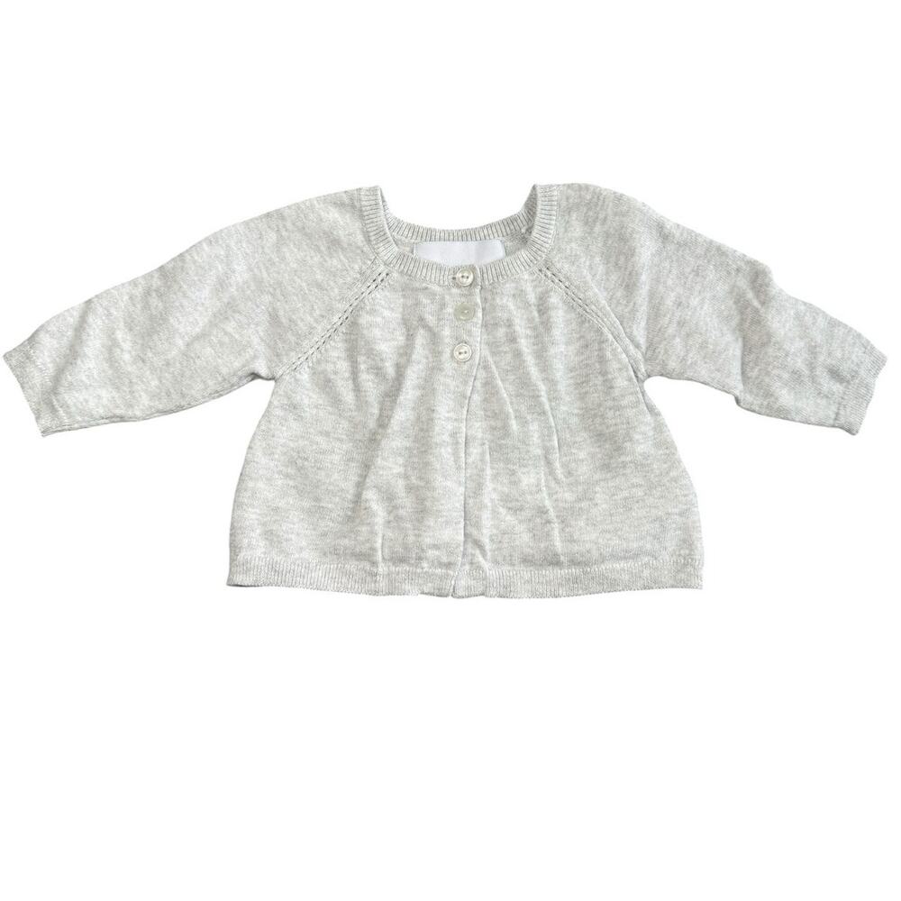 NWOT Old Navy Sweater Baby Girl Button Up Gray 0-3 Months